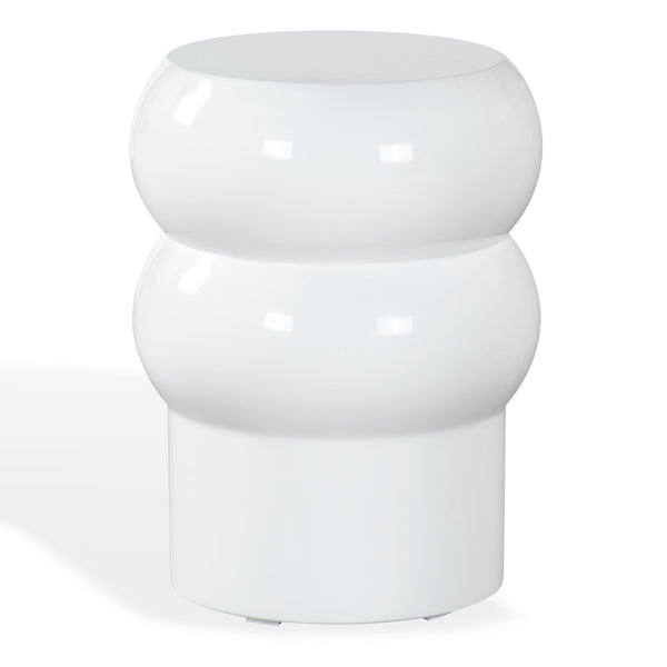 Safavieh Joyrosa Concrete High Gloss Finish Accent Table - Stylish Modern Design For Any Contemporary Space White 100% Concrete Sfv2620b