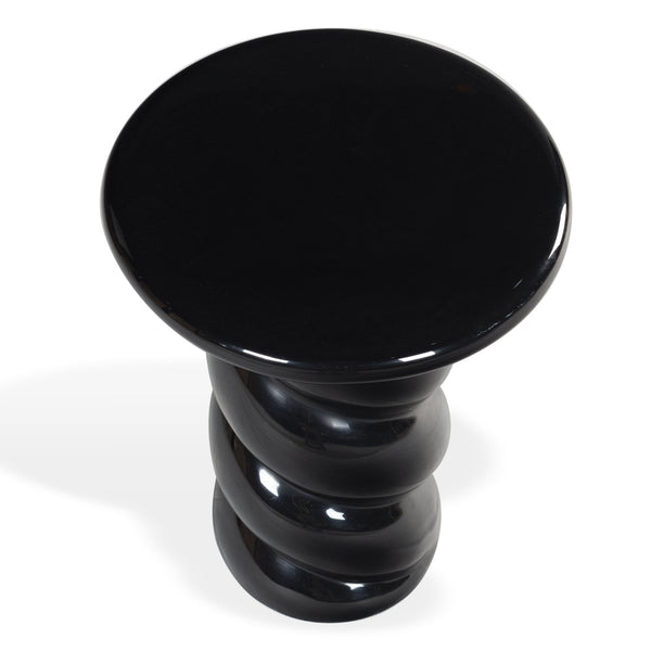 Safavieh Noelly Concrete High Gloss Finish Accent Table - Modern Design For Stunning Living Room Style Black 100% Concrete Sfv2621a