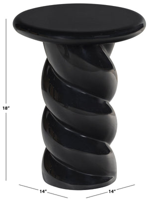 Safavieh Noelly Concrete High Gloss Finish Accent Table - Modern Design For Stunning Living Room Style Black 100% Concrete Sfv2621a