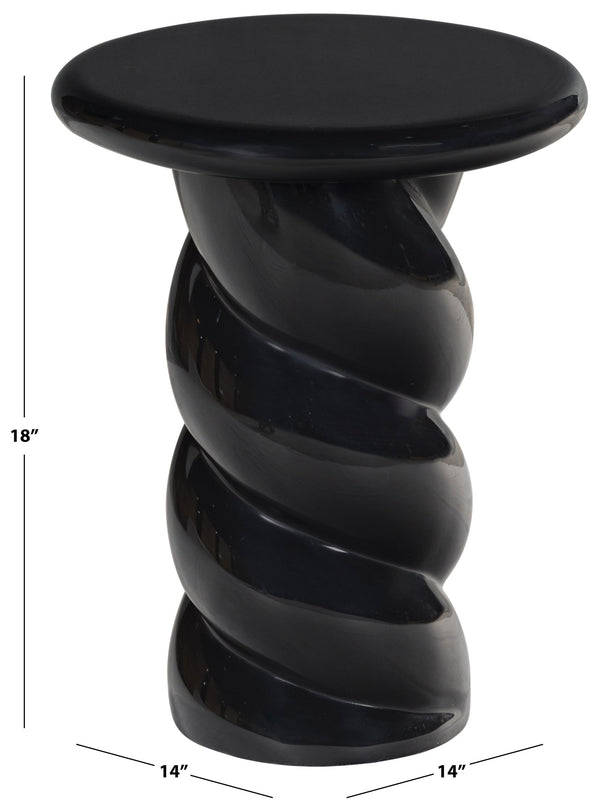 Safavieh Noelly Concrete High Gloss Finish Accent Table - Modern Design For Stunning Living Room Style Black 100% Concrete Sfv2621a