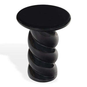 Safavieh Noelly Concrete High Gloss Finish Accent Table - Modern Design For Stunning Living Room Style Black 100% Concrete Sfv2621a