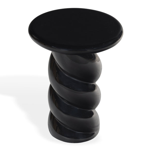 Safavieh Noelly Concrete High Gloss Finish Accent Table - Modern Design For Stunning Living Room Style Black 100% Concrete Sfv2621a