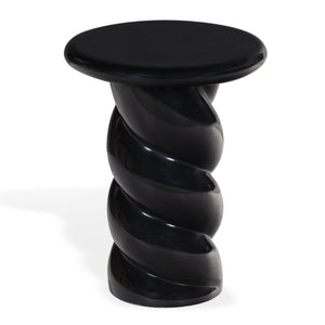 Safavieh Noelly Concrete High Gloss Finish Accent Table - Modern Design For Stunning Living Room Style Black 100% Concrete Sfv2621a