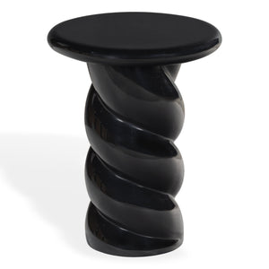 Safavieh Noelly Concrete High Gloss Finish Accent Table - Modern Design For Stunning Living Room Style Black 100% Concrete Sfv2621a