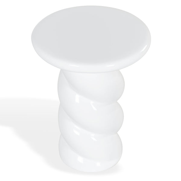 Safavieh Noelly Concrete High Gloss Finish Accent Table - Modern Design For Stunning Living Room Style White 100% Concrete Sfv2621b