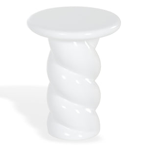 Safavieh Noelly Concrete High Gloss Finish Accent Table - Modern Design For Stunning Living Room Style White 100% Concrete Sfv2621b