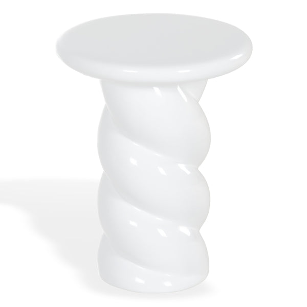 Safavieh Noelly Concrete High Gloss Finish Accent Table - Modern Design For Stunning Living Room Style White 100% Concrete Sfv2621b