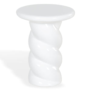 Safavieh Noelly Concrete High Gloss Finish Accent Table - Modern Design For Stunning Living Room Style White 100% Concrete Sfv2621b