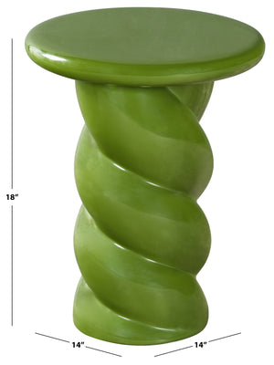 Safavieh Noelly Concrete High Gloss Finish Accent Table - Modern Design For Stunning Living Room Style Olive Green 100% Concrete Sfv2621c