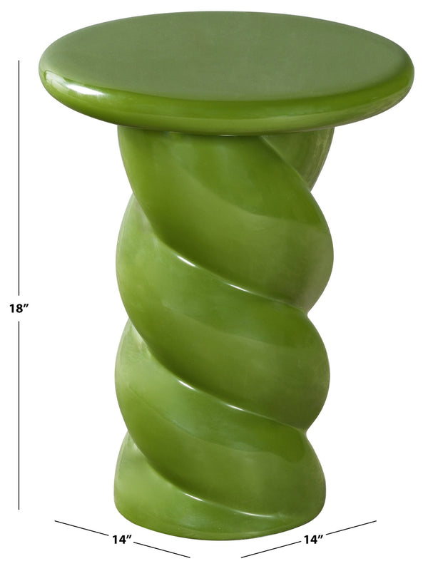 Safavieh Noelly Concrete High Gloss Finish Accent Table - Modern Design For Stunning Living Room Style Olive Green 100% Concrete Sfv2621c