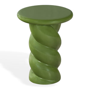 Safavieh Noelly Concrete High Gloss Finish Accent Table - Modern Design For Stunning Living Room Style Olive Green 100% Concrete Sfv2621c