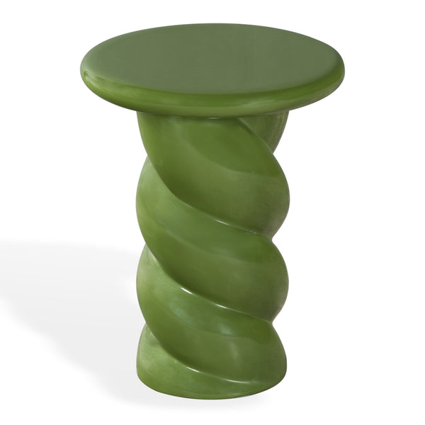 Safavieh Noelly Concrete High Gloss Finish Accent Table - Modern Design For Stunning Living Room Style Olive Green 100% Concrete Sfv2621c