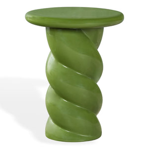 Safavieh Noelly Concrete High Gloss Finish Accent Table - Modern Design For Stunning Living Room Style Olive Green 100% Concrete Sfv2621c