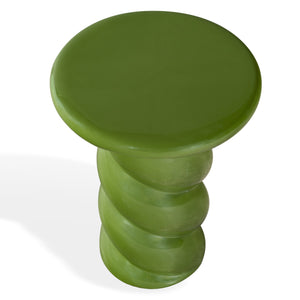 Safavieh Noelly Concrete High Gloss Finish Accent Table - Modern Design For Stunning Living Room Style Olive Green 100% Concrete Sfv2621c