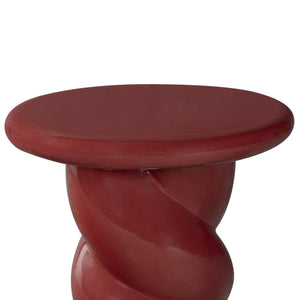 Safavieh Noelly Concrete High Gloss Finish Accent Table - Modern Design For Stunning Living Room Style Red 100% Concrete Sfv2621d