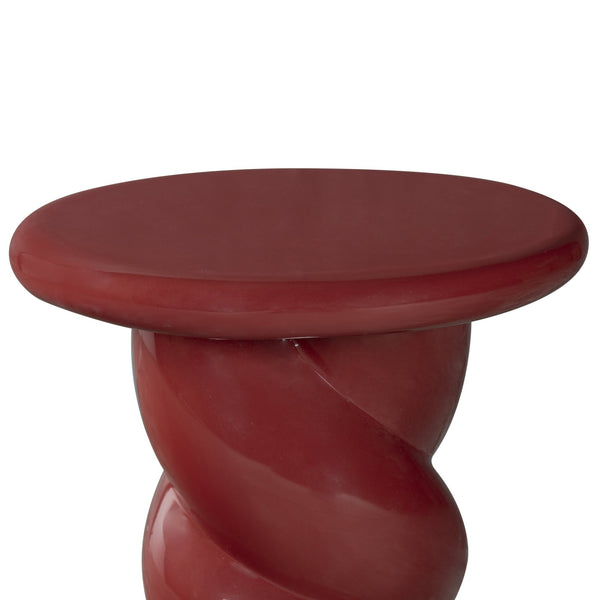 Safavieh Noelly Concrete High Gloss Finish Accent Table - Modern Design For Stunning Living Room Style Red 100% Concrete Sfv2621d