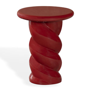 Safavieh Noelly Concrete High Gloss Finish Accent Table - Modern Design For Stunning Living Room Style Red 100% Concrete Sfv2621d