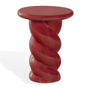 Safavieh Noelly Concrete High Gloss Finish Accent Table - Modern Design For Stunning Living Room Style Red 100% Concrete Sfv2621d