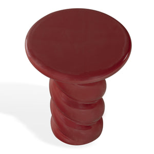 Safavieh Noelly Concrete High Gloss Finish Accent Table - Modern Design For Stunning Living Room Style Red 100% Concrete Sfv2621d