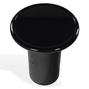 Safavieh LOLLITA Round Concrete Accent Table - High Gloss Finish, Modern Minimalist Design for Any Space Black SFV2622A