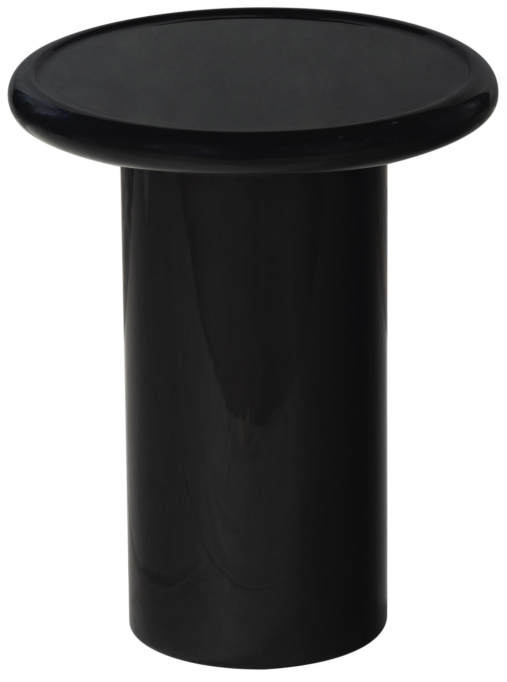 Safavieh Lollita Round Concrete Accent Table With High Gloss Finish - Chic Black Modern Home Decor Piece Black 100% Concrete Sfv2622a