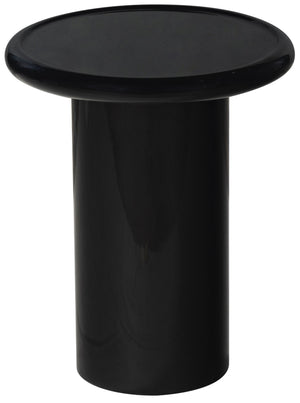 Safavieh Lollita Round Concrete Accent Table With High Gloss Finish - Chic Black Modern Home Decor Piece Black 100% Concrete Sfv2622a