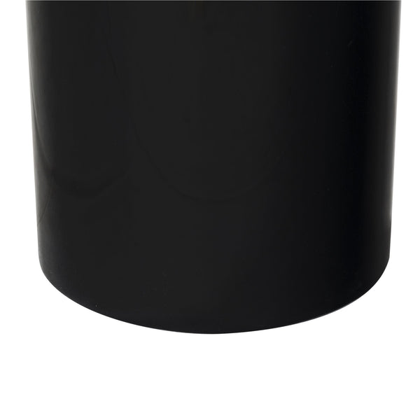 Safavieh Lollita Round Concrete Accent Table With High Gloss Finish - Chic Black Modern Home Decor Piece Black 100% Concrete Sfv2622a