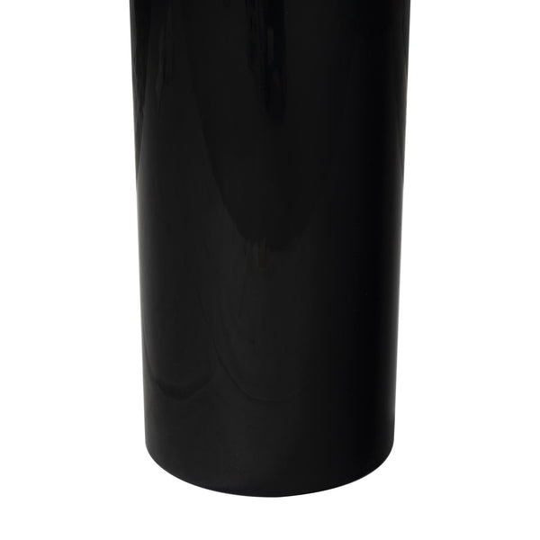 Safavieh Lollita Round Concrete Accent Table With High Gloss Finish - Chic Black Modern Home Decor Piece Black 100% Concrete Sfv2622a