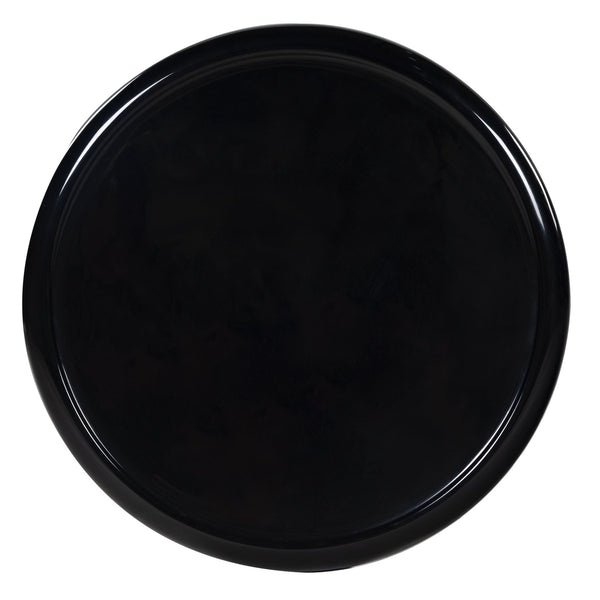 Safavieh Lollita Round Concrete Accent Table With High Gloss Finish - Chic Black Modern Home Decor Piece Black 100% Concrete Sfv2622a