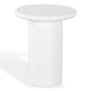 Safavieh Lollita Round Concrete Accent Table With High Gloss Finish - Modern Minimalist Design For Any Space White 100% Concrete Sfv2622b