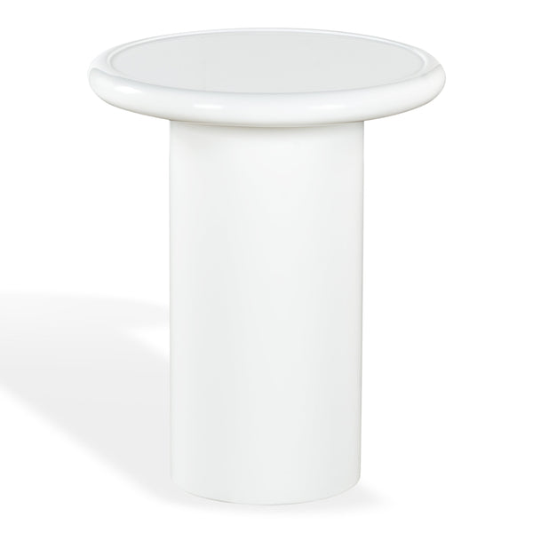Safavieh Lollita Round Concrete Accent Table With High Gloss Finish - Modern Minimalist Design For Any Space White 100% Concrete Sfv2622b