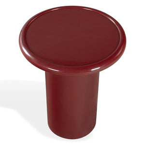 Safavieh Lollita Round Concrete Accent Table With High Gloss Finish - Modern Minimalist Design For Any Space Red 100% Concrete Sfv2622c
