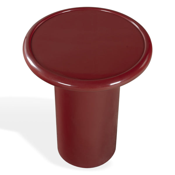 Safavieh Lollita Round Concrete Accent Table With High Gloss Finish - Modern Minimalist Design For Any Space Red 100% Concrete Sfv2622c