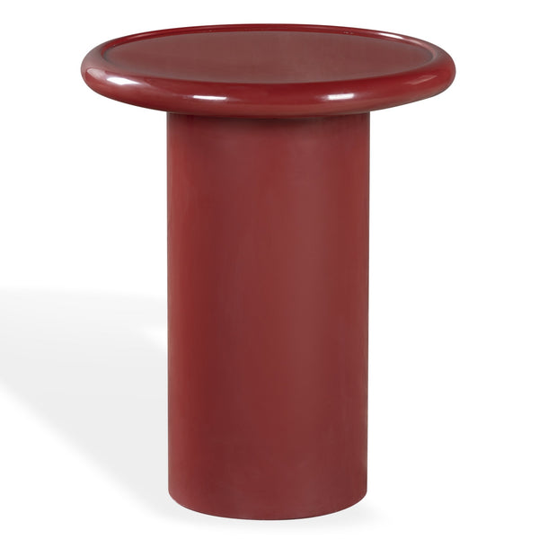 Safavieh Lollita Round Concrete Accent Table With High Gloss Finish - Modern Minimalist Design For Any Space Red 100% Concrete Sfv2622c