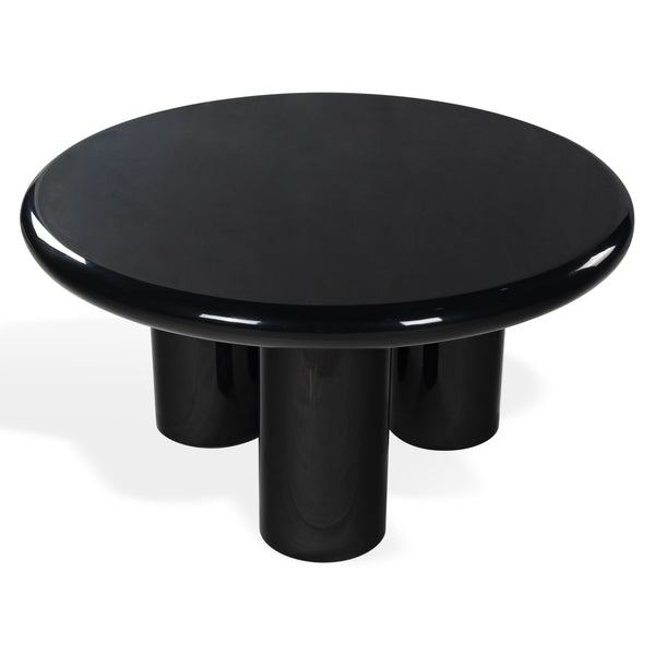 Safavieh Lollita Round Concrete Coffee Table With High Gloss Finish - Modern Elegance For Your Living Space Black Cast Gfrc Concrete ,High Gloss Finish Sfv2623a-2bx