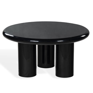 Safavieh Lollita Round Concrete Coffee Table With High Gloss Finish - Modern Elegance For Your Living Space Black Cast Gfrc Concrete ,High Gloss Finish Sfv2623a-2bx