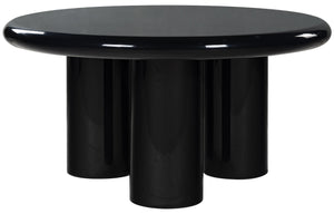 Safavieh Lollita Round Concrete Coffee Table With High Gloss Finish - Modern Elegance For Your Living Space Black Cast Gfrc Concrete ,High Gloss Finish Sfv2623a-2bx