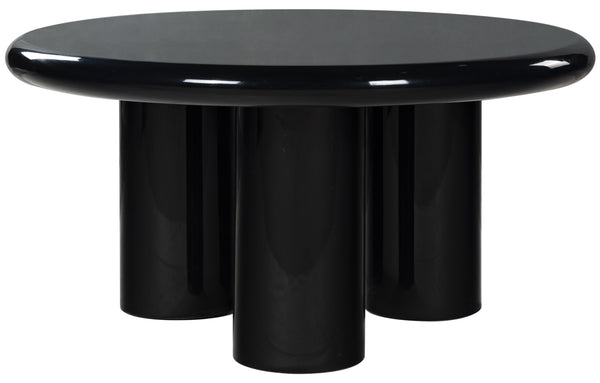 Safavieh Lollita Round Concrete Coffee Table With High Gloss Finish - Modern Elegance For Your Living Space Black Cast Gfrc Concrete ,High Gloss Finish Sfv2623a-2bx