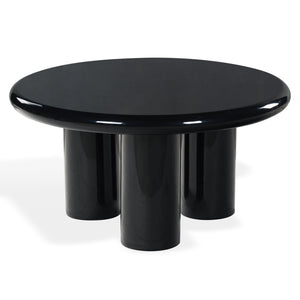 Safavieh Lollita Round Concrete Coffee Table With High Gloss Finish - Modern Elegance For Your Living Space Black Cast Gfrc Concrete ,High Gloss Finish Sfv2623a-2bx