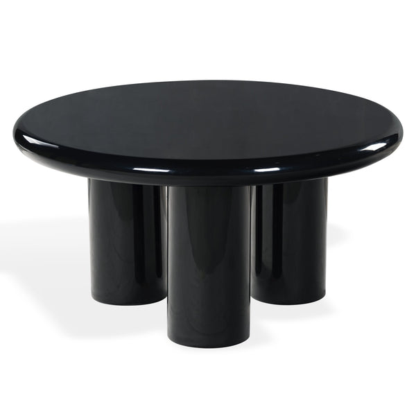 Safavieh Lollita Round Concrete Coffee Table With High Gloss Finish - Modern Elegance For Your Living Space Black Cast Gfrc Concrete ,High Gloss Finish Sfv2623a-2bx