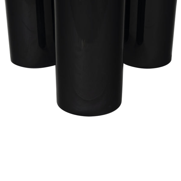 Safavieh Lollita Round Concrete Coffee Table With High Gloss Finish - Modern Elegance For Your Living Space Black Cast Gfrc Concrete ,High Gloss Finish Sfv2623a-2bx