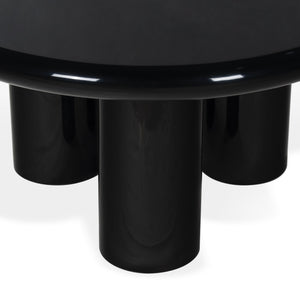 Safavieh Lollita Round Concrete Coffee Table With High Gloss Finish - Modern Elegance For Your Living Space Black Cast Gfrc Concrete ,High Gloss Finish Sfv2623a-2bx