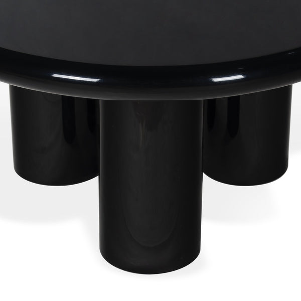 Safavieh Lollita Round Concrete Coffee Table With High Gloss Finish - Modern Elegance For Your Living Space Black Cast Gfrc Concrete ,High Gloss Finish Sfv2623a-2bx