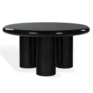 Safavieh Lollita Round Concrete Coffee Table With High Gloss Finish - Modern Elegance For Your Living Space Black Cast Gfrc Concrete ,High Gloss Finish Sfv2623a-2bx