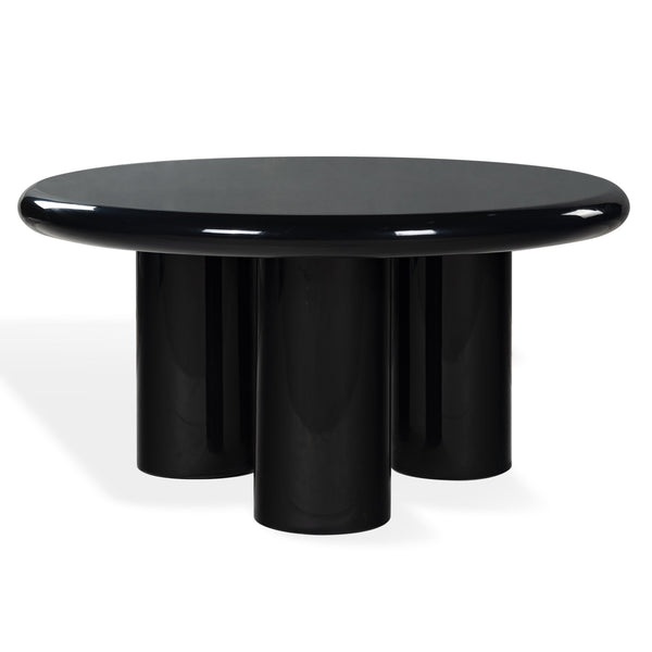 Safavieh Lollita Round Concrete Coffee Table With High Gloss Finish - Modern Elegance For Your Living Space Black Cast Gfrc Concrete ,High Gloss Finish Sfv2623a-2bx