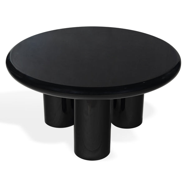 Safavieh Lollita Round Concrete Coffee Table With High Gloss Finish - Modern Elegance For Your Living Space Black Cast Gfrc Concrete ,High Gloss Finish Sfv2623a-2bx