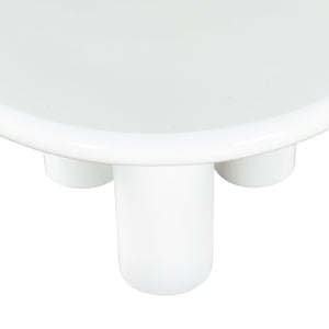 Safavieh Lollita Round Concrete Coffee Table With High Gloss Finish - Modern Elegance For Your Living Space White Cast Gfrc Concrete ,High Gloss Finish Sfv2623b-2bx