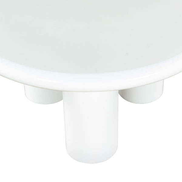 Safavieh Lollita Round Concrete Coffee Table With High Gloss Finish - Modern Elegance For Your Living Space White Cast Gfrc Concrete ,High Gloss Finish Sfv2623b-2bx