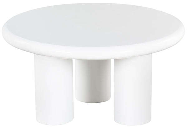 Safavieh Lollita Round Concrete Coffee Table With High Gloss Finish - Modern Elegance For Your Living Space White Cast Gfrc Concrete ,High Gloss Finish Sfv2623b-2bx