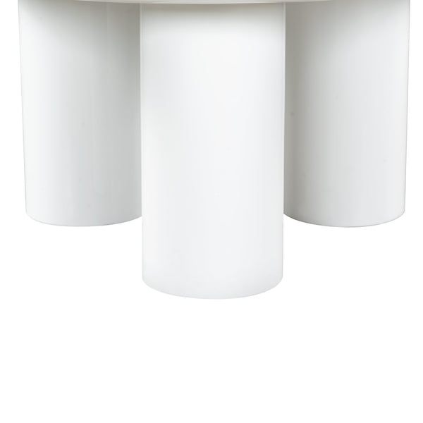 Safavieh Lollita Round Concrete Coffee Table With High Gloss Finish - Modern Elegance For Your Living Space White Cast Gfrc Concrete ,High Gloss Finish Sfv2623b-2bx